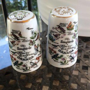 Songbirds & Flower Emblems of Canada Salt & Pepper Shakers